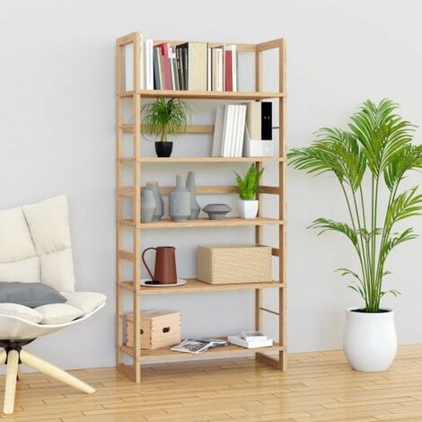 LE POISSON QUI JARDINE Étagère 136 cm de haut, en bois lasuré. Étagère épurée pour salon, chambre etc