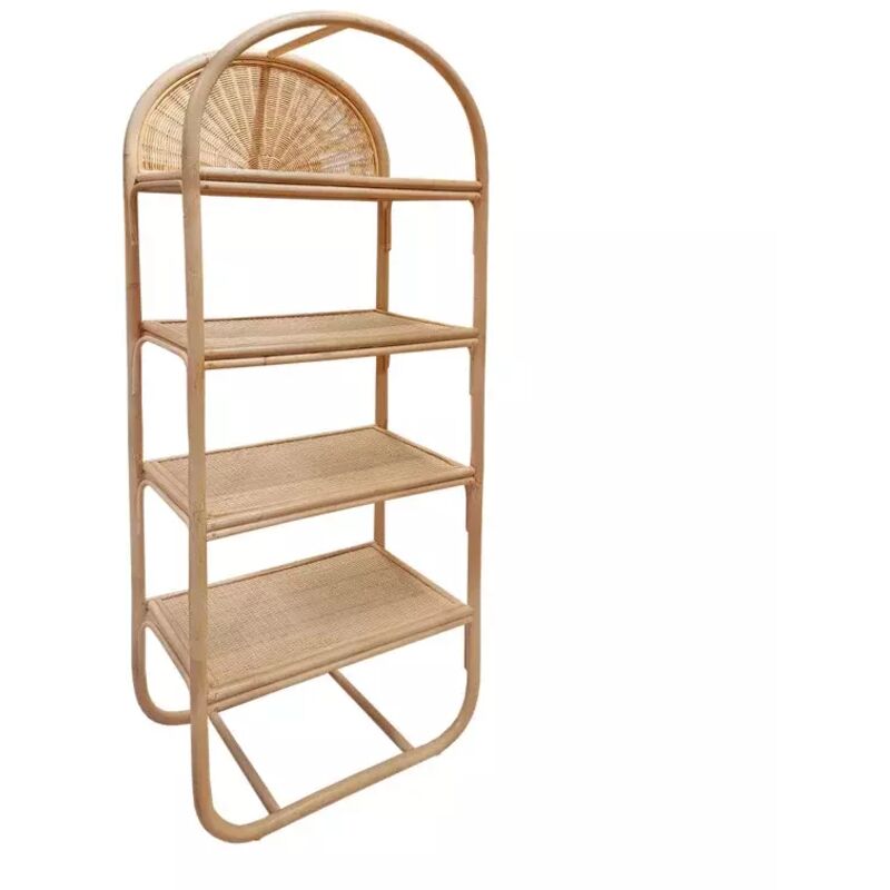 Etagère 160 cm en rotin naturel angles arrondis 4 étagères - daria