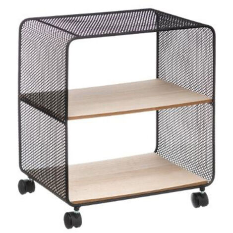 Étagère 2 Niveaux sur Roulettes "Brio" 51cm Noir