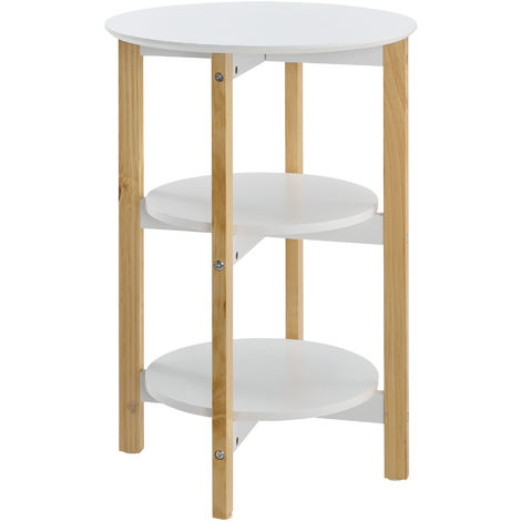 en.CASA Table Basse Table de Salon avec /Étag/ère Rangement en MDF 90 x 50 x 41 cm Blanc