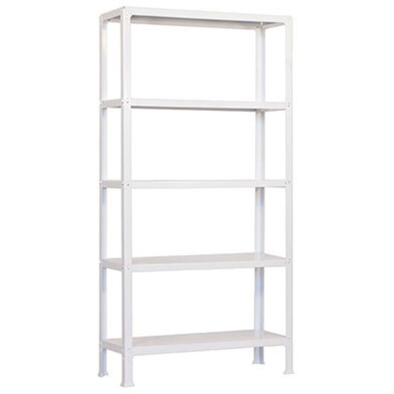 Tagère de Bureau/Bibliothèque, 1800x800x300 mm, 5 Niveaux, 150 kg par Niveau, Métal Style Industriel, Blanc – Simon Home - Simonrack Tagère de Bureau/Bibliothèque, 1800x800x300 mm, 5 Niveaux, 150 kg par Niveau, Métal Style Industriel, Blanc – Simon Home - Simonrack