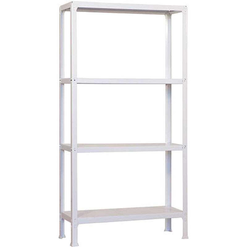 Tagère de Bureau/Bibliothèque, 1600x800x300 mm, 4 Niveaux, 150 kg par Niveau, Métal Style Industriel, Blanc – Simon Home - Simonrack Tagère de Bureau/Bibliothèque, 1600x800x300 mm, 4 Niveaux, 150 kg par Niveau, Métal Style Industriel, Blanc – Simon Home - Simonrack