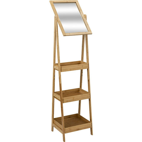 Étagère 3 niveaux avec miroir Léa 5Five - Blanc - Naturel et blanc