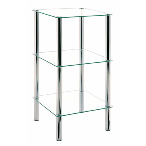 Étagère 3 Niveaux Carrée "Eliot" 77cm Transparent