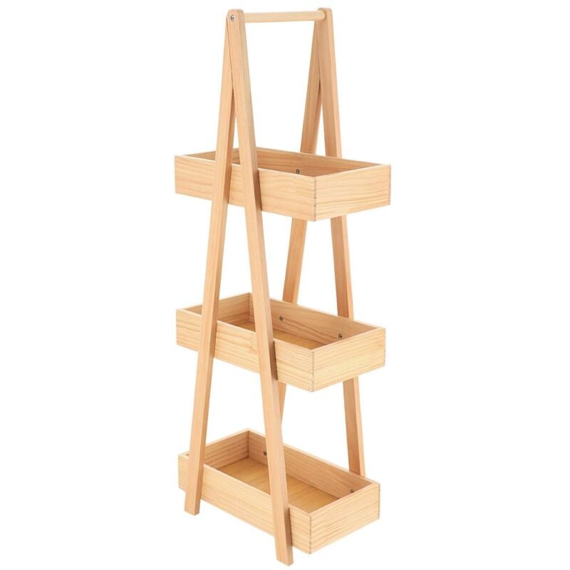 Tendance - Etagere 3 niveaux en pin mdf - naturel
