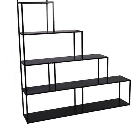 Etagère 4 niveaux 160x30x160 cm en métal noir - EWEN