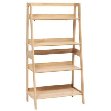 Etagère 4 niveaux coloris effet bois naturel - Longueur 76 x largeur 43 x Hauteur 146 cm