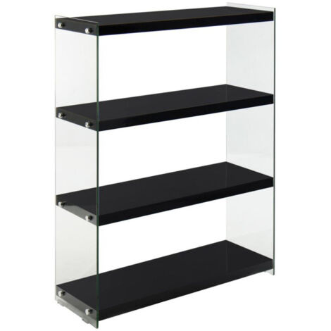 Étagère 4 Niveaux "Elementary" 113cm Noir Brillant