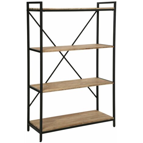 Etagère 4 niveaux en bois et acier EDENA