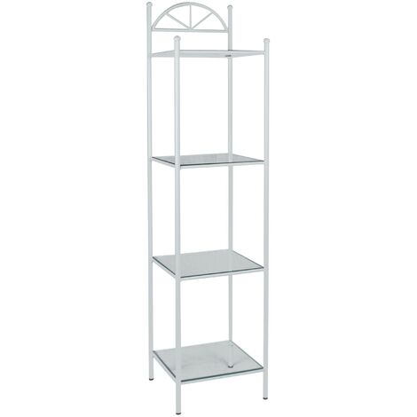 Etagere 4 Ripiani SOLE in Ferro Battuto  Colori Ferro: Bianco lucido - Dimensioni Etagere: 32 x 32 H. 138