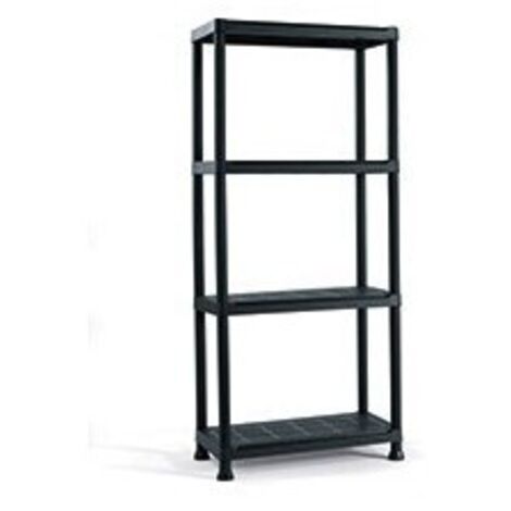 Etagere 4 tablettes resine ref 9503 noire hauteur 135 cm ABM