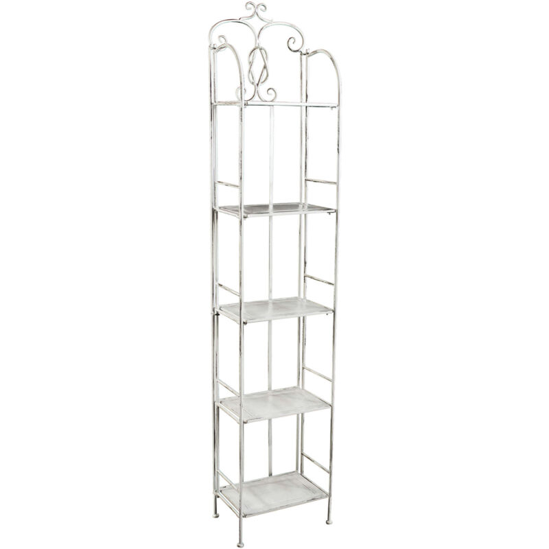 Tagère 5 étagères en acier blanc antique Cinzia