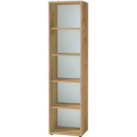 Etagère 5 niches 40x37x196 cm blanc et naturel - FANCY