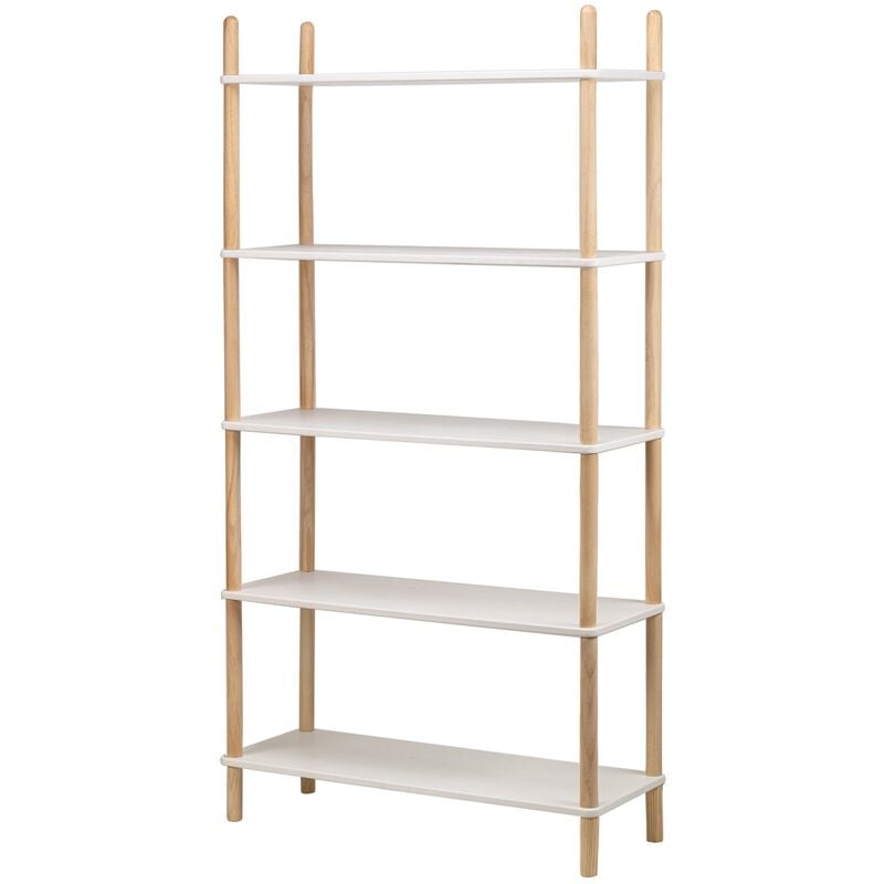 Nordlys - Etagere Bibliotheque Scandinave Moderne de 5 Niveaux Bois