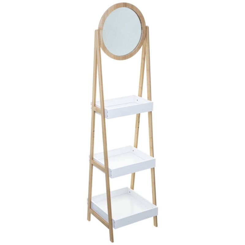 Five - Etagère 3 niveaux avec miroir - 39 x 40 x 160 cm - Livraison gratuite Five - Etagère 3 niveaux avec miroir - 39 x 40 x 160 cm - Livraison gratuite