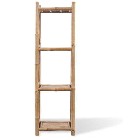 Étagère à 4 niveaux carré bambou