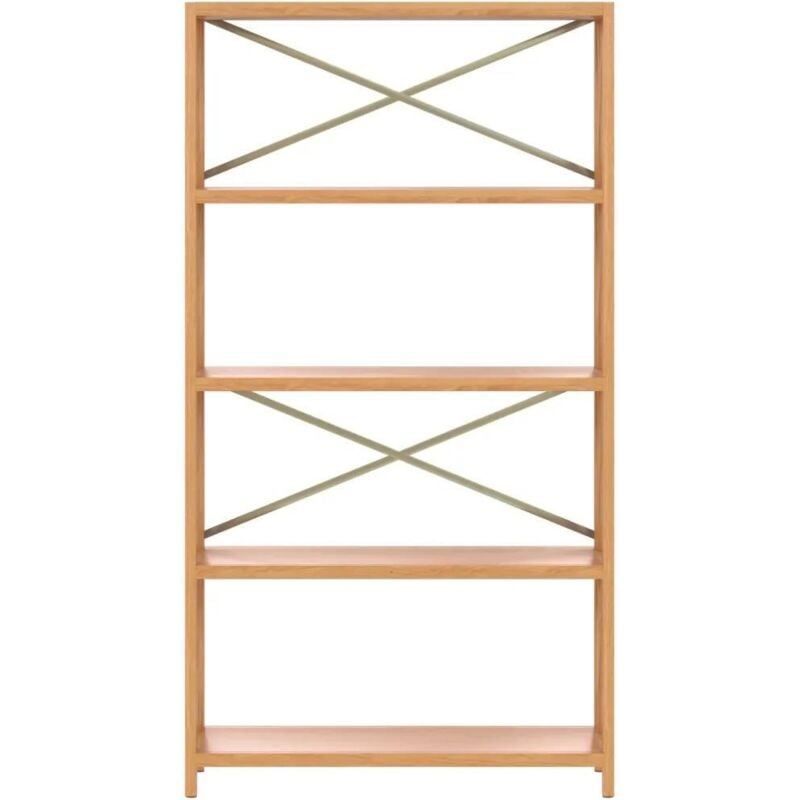 Étagère à 5 niveaux 80x30x146 cm bois de chêne massif