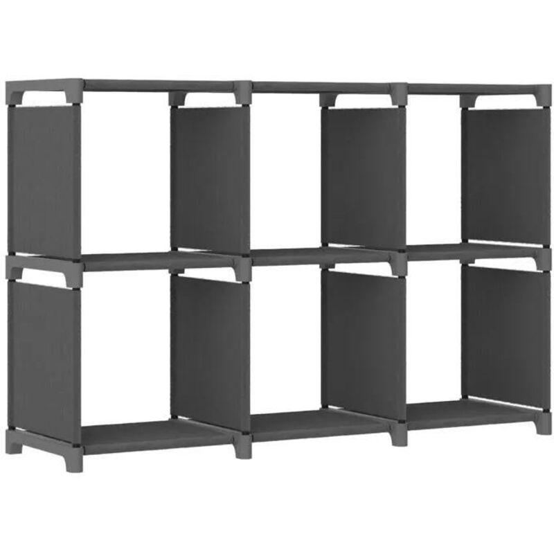 Tagère d'affichage 6 cubes Gris 103x30x72,5 cm Tissu