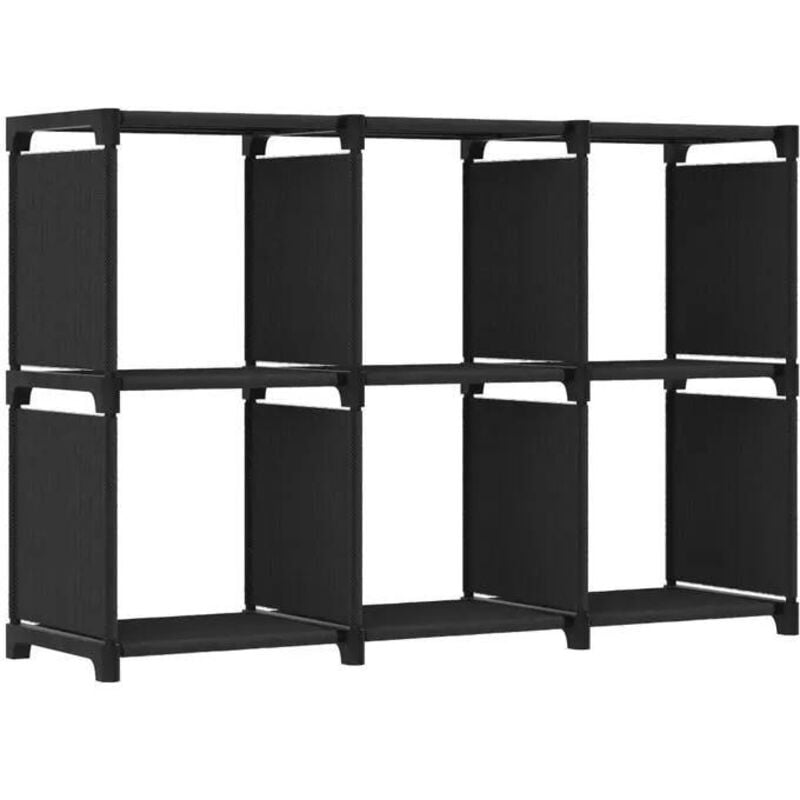 Tagère d'affichage 6 cubes Noir 103x30x72,5 cm Tissu - Vidaxl