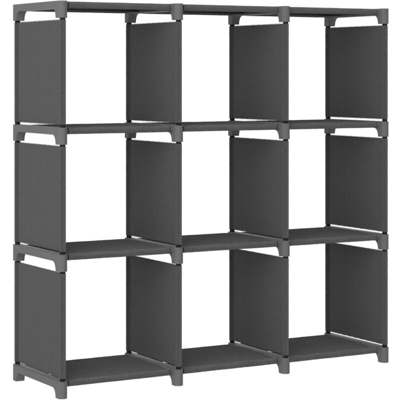 Tagère d'affichage 9 cubes Gris 103x30x175,5 cm Tissu