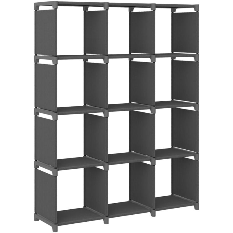 Tagère d'affichage 12 cubes Gris 103x30x141 cm Tissu Vidaxl