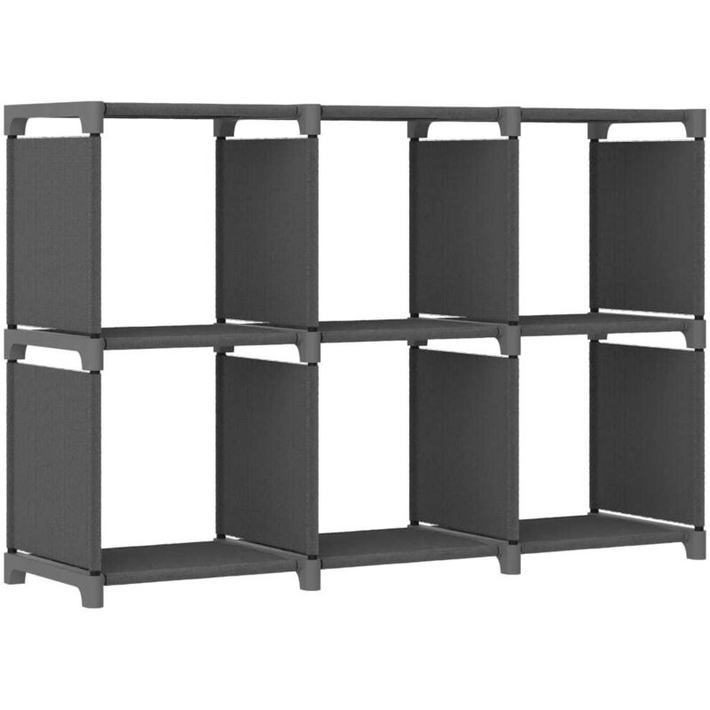 Tagère d'affichage 6 cubes Gris 103x30x72,5 cm Tissu