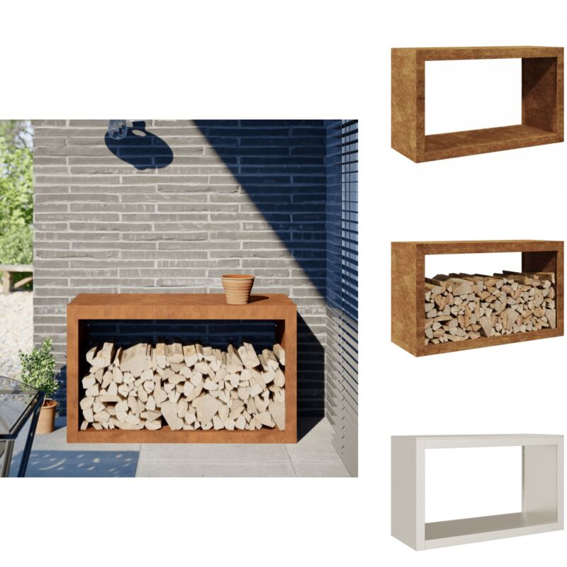 Tagère à bois 100x40x60 cm acier résistant aux intempéries - Étagère à Bois - Étagères à Bois De Chauffage - Magasin à Bûches En Métal - Magasin à