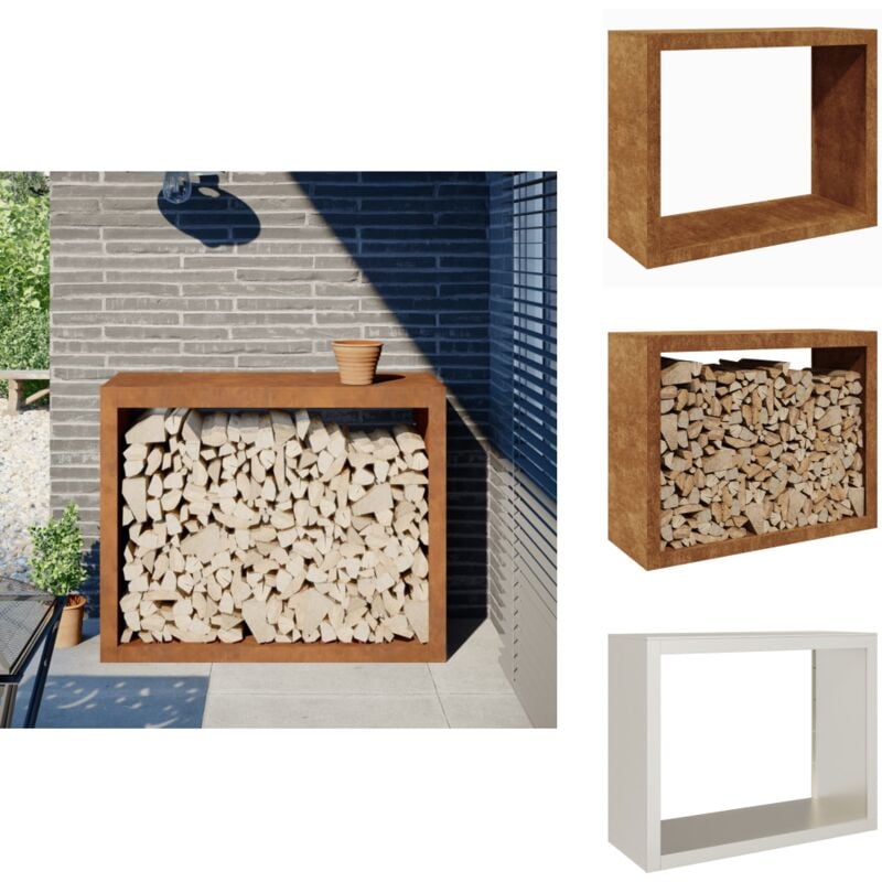 Tagère à bois 100x40x80 cm acier résistant aux intempéries - Étagère à Bois - Étagères à Bois De Chauffage - Magasin à Bûches En Métal - Magasin à