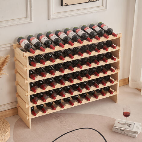 Étagère à Bouteilles Casier à vin 6 Etagères pour 60 Bouteilles Etagère à Vin 110x30x80.5cm