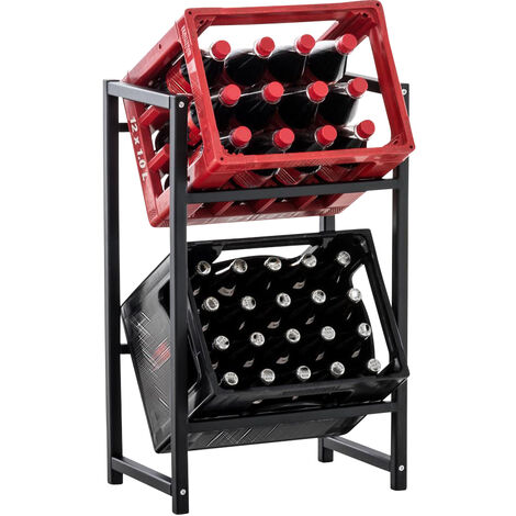 Etagère à bouteilles Lennert pour 2 caisses Noir