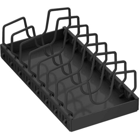 Étagère à casseroles réglable, étagère de rangement pour ustensiles de cuisine, étagère murale verticale à 10 lignes