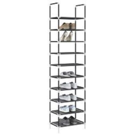Étagère à chaussures 10 niveaux 44x28x180 tissu non-tissé