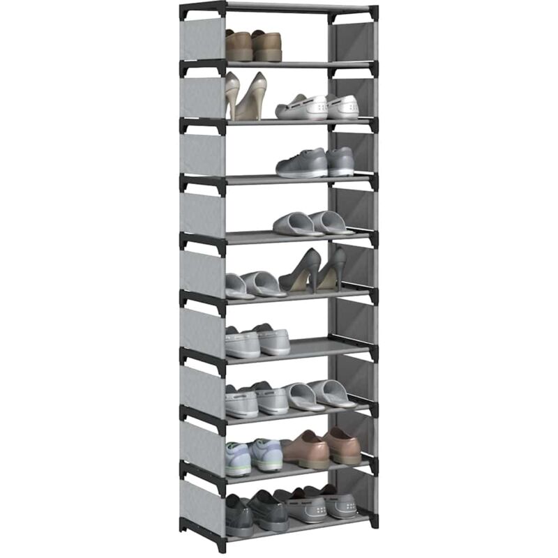 Tagère à chaussures 10 niveaux 54x28x158 cm tissu non-tissé - Vidaxl