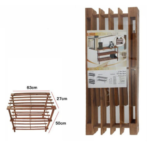 Etagère à Chaussures 3 étagères En Bois Mobile 63x27x50cm 35974