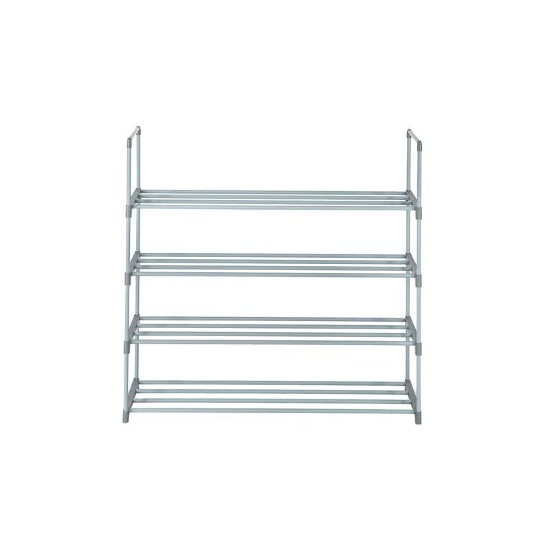 Étagère à Chaussures 4 Niveaux en Acier Inoxydable pour Ranger Les Chaussures - Peut contenir jusqu'à 12-16 Paires de Chaussures, pour Salon,