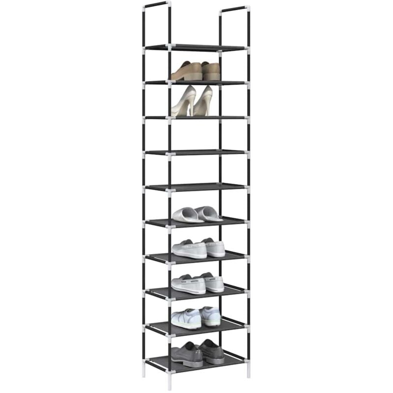 Vidaxl - tagère à chaussures 10 niveaux 44x28x180 cm tissu non-tissé