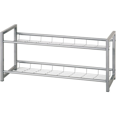 Etagère à chaussures 80x30x38 cm en métal gris