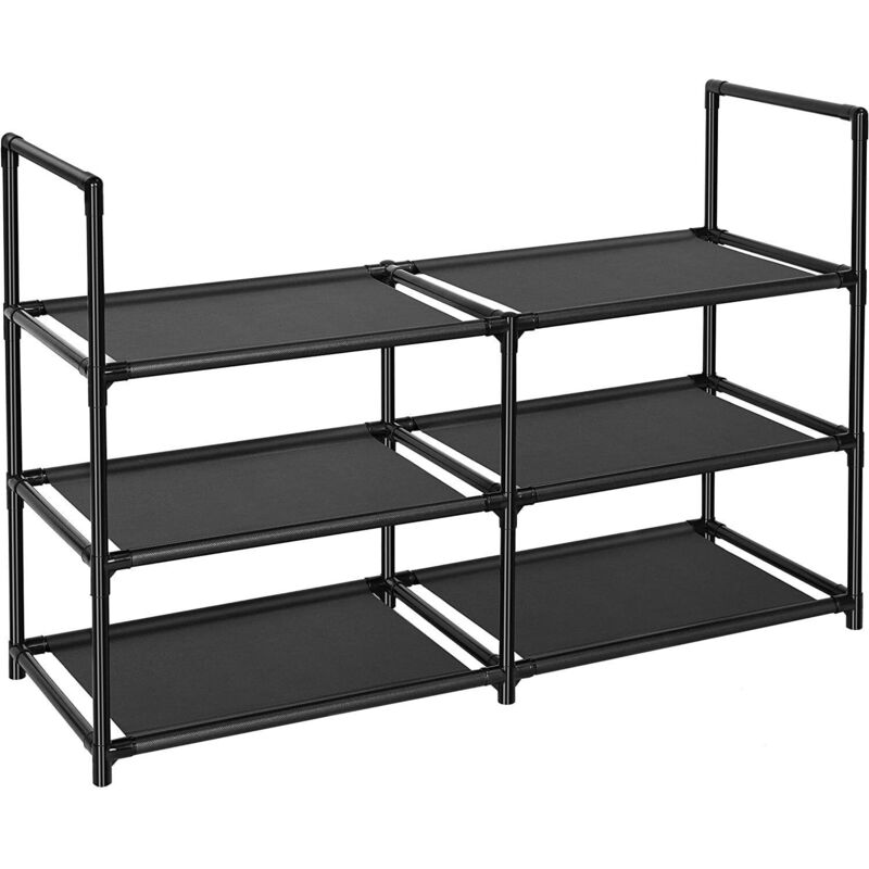 Étagère à Chaussures à 3 Niveaux, Range-Chaussure, Porte-Chaussures, Rangement de Chaussures, Organisateur Cadre en Métal en Tissu Non-tissé pour