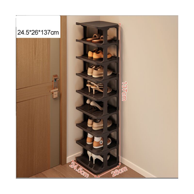 Tonchean - tagère à chaussures à 9 niveaux pour un rangement peu encombrant dans le couloir et la chambre - Empilable et élégante en noir