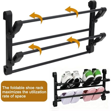 Étagère à chaussures adhésive murale pour salle de bain, entrée et dressing, rangement gain de place, sans perçage