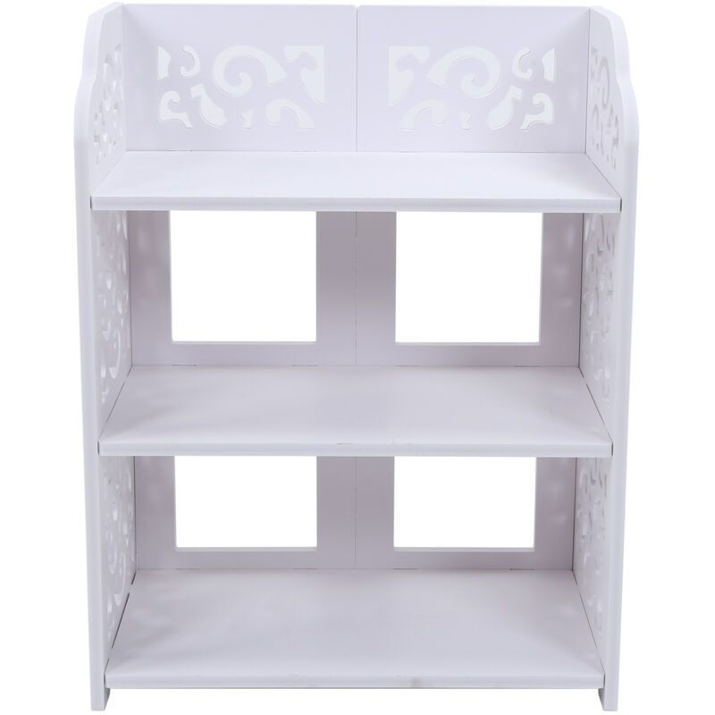 Ugreat - tagère à chaussures, armoire à chaussures sculptée blanche, petite étagère à chaussures à 3 couches, peut stocker 6 paires de chaussures,