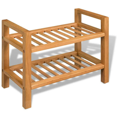 Étagère à chaussures avec 2 étagères 49,5x27x40 Chêne massif