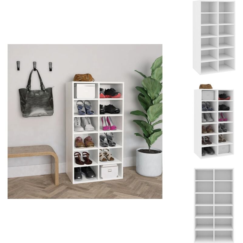 Vidaxl - tagère à chaussures Blanc 54x34x100,5 cm Bois d'ingénierie - Etagere Chaussure - Meuble Chaussure - Range Chaussures - Rangement Chaussures