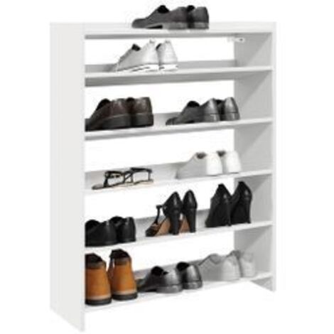 Étagère à chaussures blanc 80x25x100 bois d'ingénierie