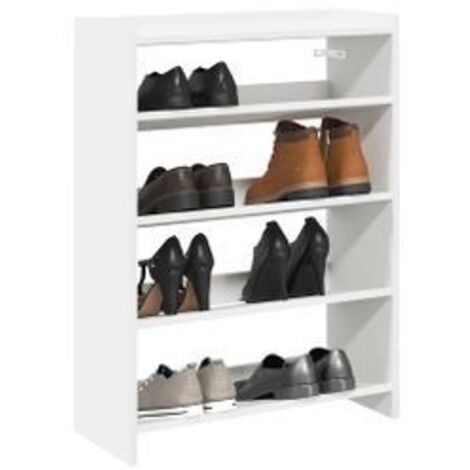 Étagère à chaussures blanc 80x25x61,5 bois d'ingénierie