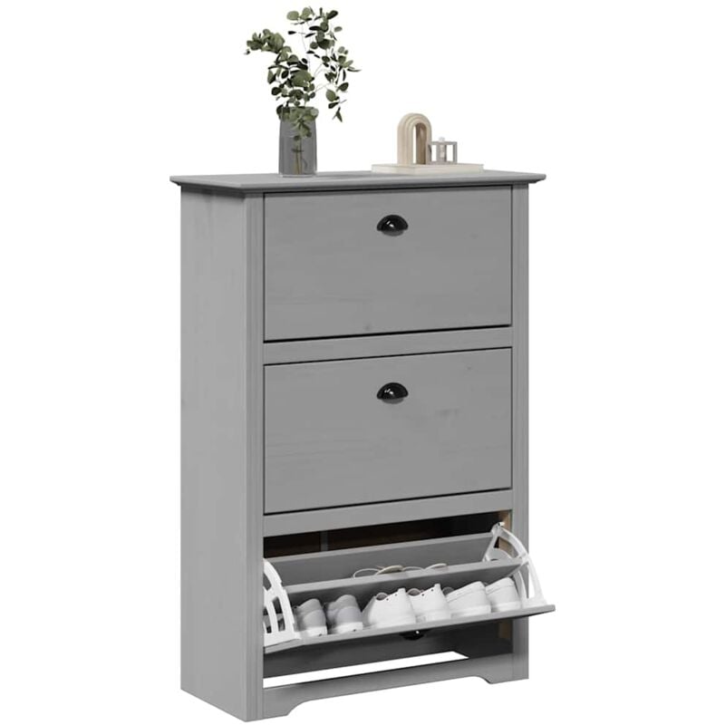 Vidaxl - tagère à chaussures bodo gris 80x35x118 cm