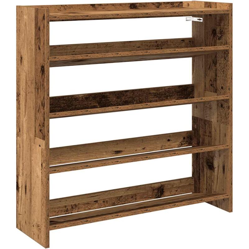 Étagère à chaussures vieux bois 80x25x81 cm bois d'ingénierie vidaXL