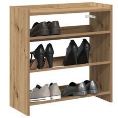 Étagère à chaussures chêne artisanal bois d'ingénierie
