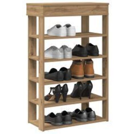 Étagère à chaussures chêne artisanal bois d'ingénierie