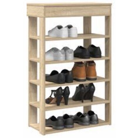Étagère à chaussures chêne sonoma 60x30x98 bois d'ingénierie
